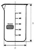 Beaker, Tall Form, with graduation and spout, 3000 ml, Kimble-Rasotherm