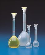 Volumetric flask, PP, with cap, 50 ml, H=143 mm