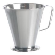Fém mérőkancsó peremmel, füllel, 500 ml, (kúpos forma), Ø80x110 mm, beosztással 100 ml-enként