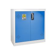 AZ110BLI Safety cabinet for storing lithium batteries, blue, 2 doors, 2 shelves, 2 fireproof pads, 1000 x 930 x 500 mm