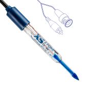 pH elektróda, 2 PORE, 0 - 14 pH, 0 - 60 °C, fix/BNC kábel, NTC 30 KΩ hőmérséklet szenzorral