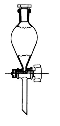 Separating funnel, conical, with plastic stopper