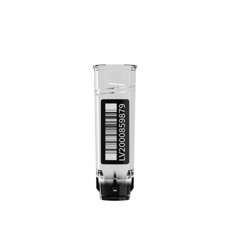 MI500 tube with 2D code (tube bottom) and 1D & HR code in the side, without cap