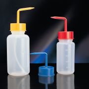 Graduated wash bottle, wide mouth, GL45, 500 ml, blue