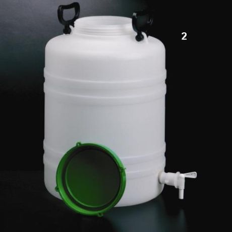 Liquid balloon with tap, handle, screw cap and insert, type 2