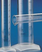Graduated measuring cylinder, TPX, tall, 500 ml, blue graduation