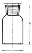 Powder bottle with standard ground joint stopper, 500 ml, clear