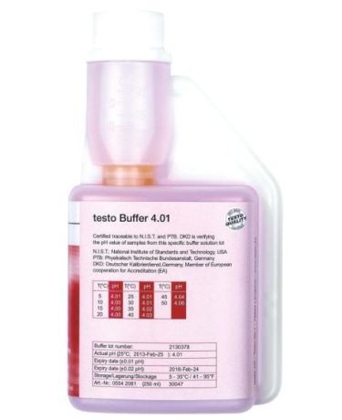 pH 4.01 buffer solution in dosing bottle (250 ml)