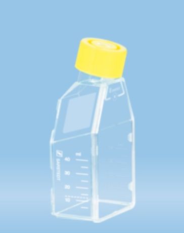 Steril tenyésztőflaska 25 cm2 Cell+ érzékeny adherens sejtekhez szellőző kupakkal 300 db/csomag, 98.833910302
