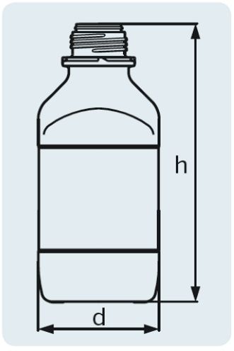 Négyszögletes laboratóriumi üveg fehér, vagy barna