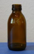 Gyógyszeres üveg barna, 100 ml, menetes, kupak nélkül, DIN 18