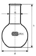 Flask with narrow neck, 2000 ml, Simax glass