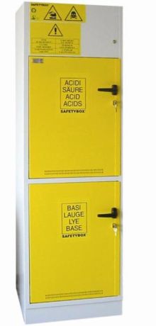 SAFETYBOX AB 600 type alkali and acid storage cabinets with separated interior