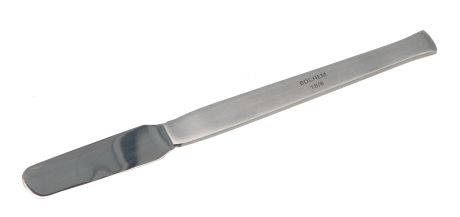 Pharmacy spatula with stainless steel handle