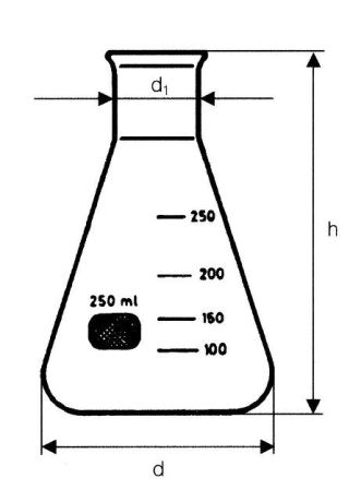 Erlenmeyer flask, narrow neck, with graduation