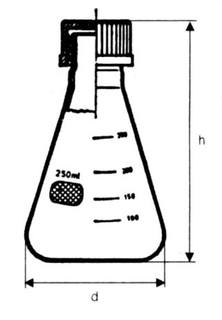 Erlenmeyer flask with screw cap, DURAN brand