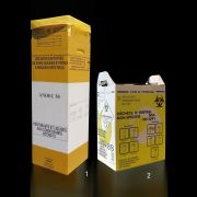 Veszélyes hulladéktartó kartonpapírból, 50 literes, alacsony, 10 db/csomag