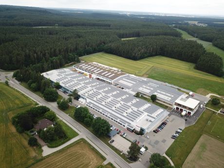 Air view of production site in Buechenbach, Germany