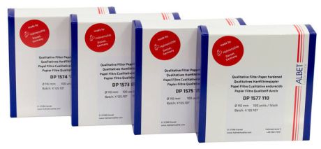 Qualitative filter papers with low ash content that are firm even when wet