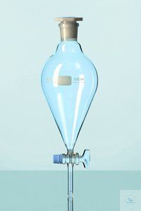 Separating funnel, conical, with plastic stopper