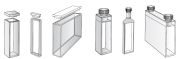 Glass and quartz cuvettes for spectrophotometer, manufactured by Optech