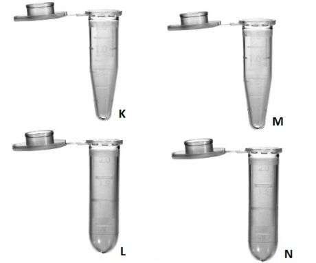 Eppendorf tubes with pierceable caps, in several colors and sizes