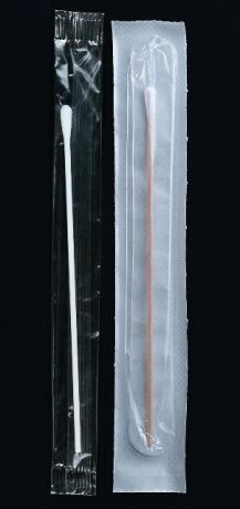 Sterile sampling swab in two types of packaging