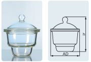 Desiccator with glass knobbed lid, and flat flange, DN: 100