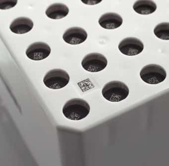 2D code in the bottom of the holder